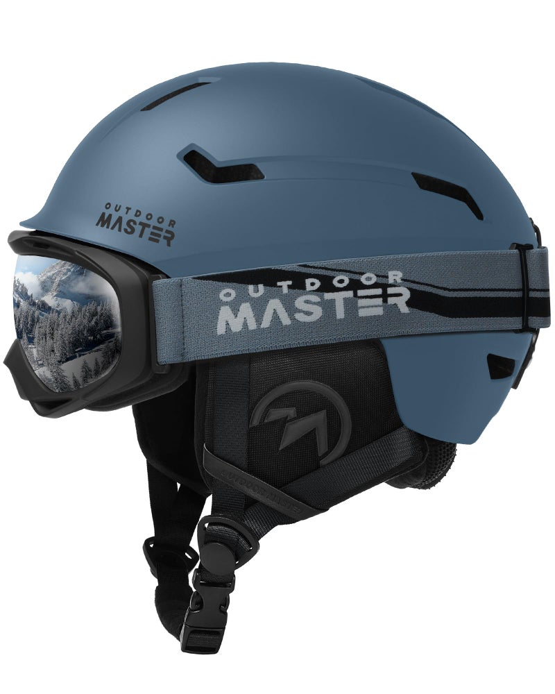 OutdoorMaster Ski Helmet Set,Snowboard Helmet with Goggles for Adults - Durable PC Shell, Protective EPS Foam & 10 Cooling Vents -Snow Helmets for Men, Women & Youth - Image 1