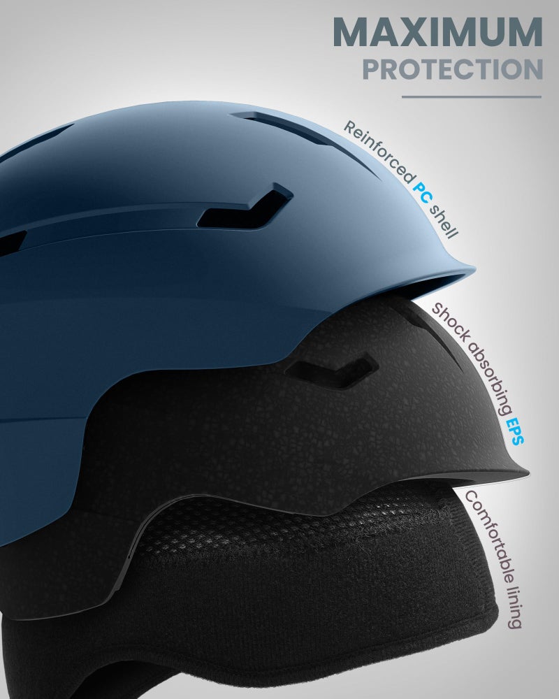 OutdoorMaster Ski Helmet Set,Snowboard Helmet with Goggles for Adults - Durable PC Shell, Protective EPS Foam & 10 Cooling Vents -Snow Helmets for Men, Women & Youth - Image 2