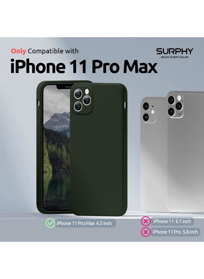 SURPHY Square Silicone Case Compatible with iPhone 11 Pro Max Case, Liquid Silicone Slim Fit Case (Individual Protection for Each Len) for iPhone 11 Pro Max 6.5", Cyprus Green - Image 2