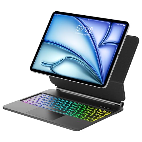 SENGBIRCH Magic Keyboard for iPad Air 13 Inch (M4 2026/M3/M2) & for iPad Pro 12.9 (6th, 5th, 4th, 3rd Gen) Case Keypad, Touchpad Keyboard for Pro12.9 2018-2022 with Backlight, Floating Cantilever Stand, Black - Image 1
