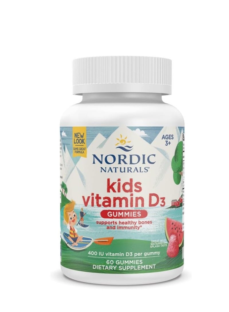 نورديك فيتامين د3 للأطفال 400 وحدة دولية لدعم صحة العظام والمناعة 60 علكة