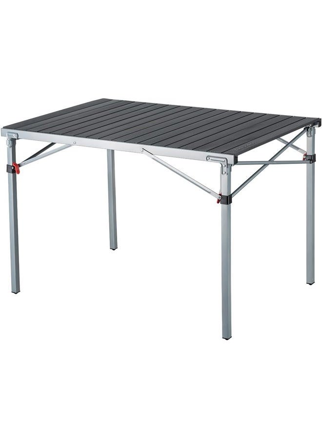 KingCamp KC3866_SILVERBLACK-USVC3 Portable Stable Table for Outdoor Picnic, Camping, Barbecue and Backyard Party, Person, 42.1 × 27.6 × 27.6 inches, Silver/Black_42.1"x27.6",4-6 Persom - Image 1