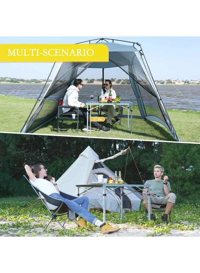 KingCamp KC3866_SILVERBLACK-USVC3 Portable Stable Table for Outdoor Picnic, Camping, Barbecue and Backyard Party, Person, 42.1 × 27.6 × 27.6 inches, Silver/Black_42.1"x27.6",4-6 Persom - Image 4