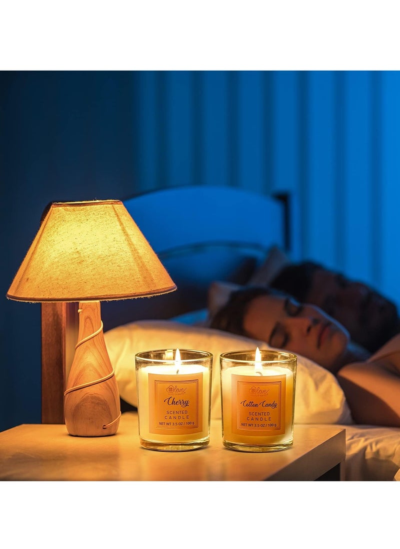 BODY & EARTH BODY & EARTH # LOVE Scented Candle Gift Set for Women, 4 x 100 g, Long Lasting Scented Candles at Home for Bathing and Yoga, Natural Soy Candles, Scented Candles in Glass, Father's Day Gift  - Image 4