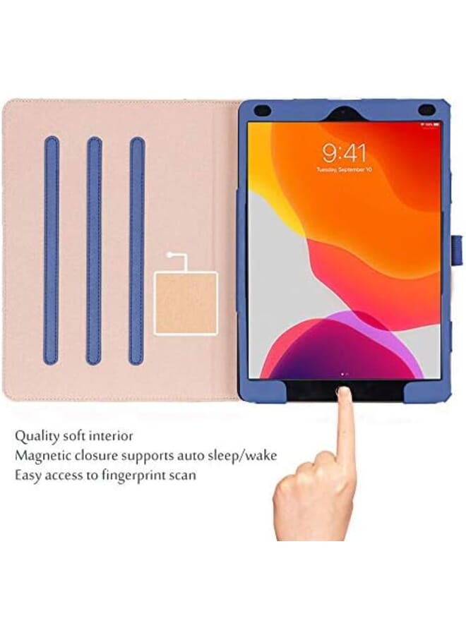 Procases Ipad 10.2 Inch Case 2021 9Th 2020 8Th 2019 7Th Generation Ipad Case Leather Vintage Stand Folio Cover Protective Case For 10.2 Inch Ipad 9Th Gen 8Th Gen 7Th Gen Navy - Image 2