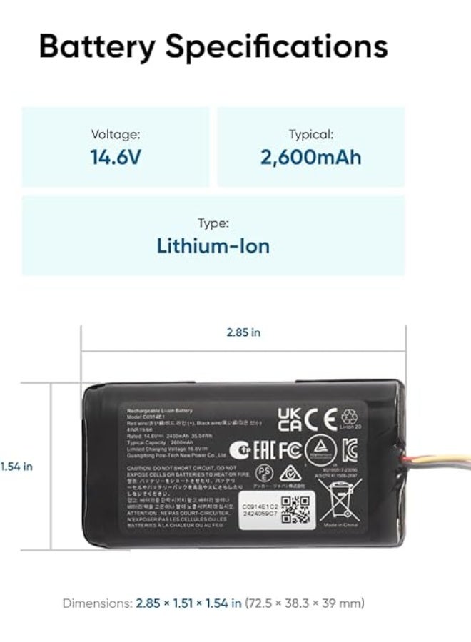 eufy Robot Vacuum Cleaner Replacement Battery Pack*2, Compatible with X10 Pro Omni and X9 Pro - Image 3