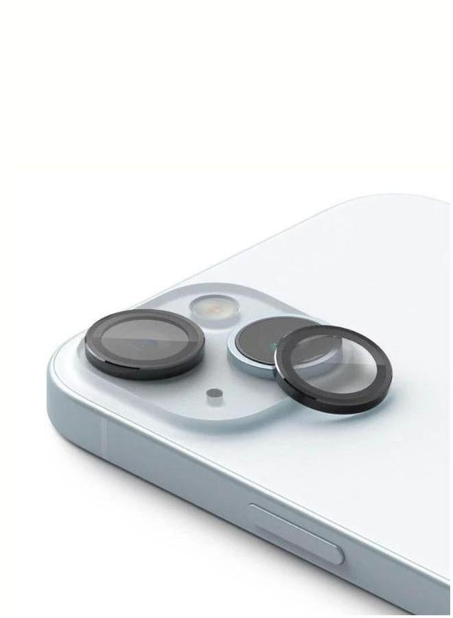 بروماس واقي عدسة الكاميرا لهاتف iPhone 15 غطاء معدني من الزجاج المقوى بحلقة فردية - Image 3