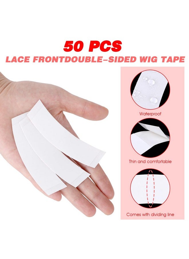 Prasacco Prasacco 50 PCS Wig Tapes for Lace Wigs, Lace Front Wig Tape Invisible Waterproof Double Side Tape for Wigs Lace Front Wig Tape Strips Wig Lace Tape for Wigs Toupees Hairpiece and Hair Extension  - Image 5