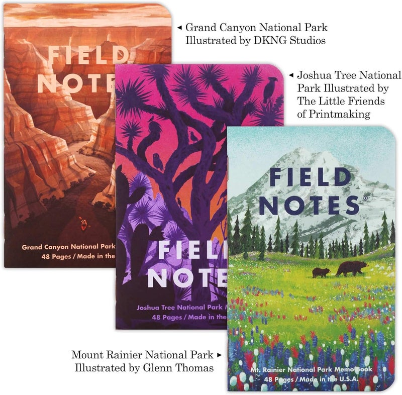 Field Notes : National Parks Series (Series B - Grand Canyon, Joshua Tree, Mount Rainier) - Graph Paper Memo Book 3-Pack - 3.5 x 5.5 Inch - Image 5