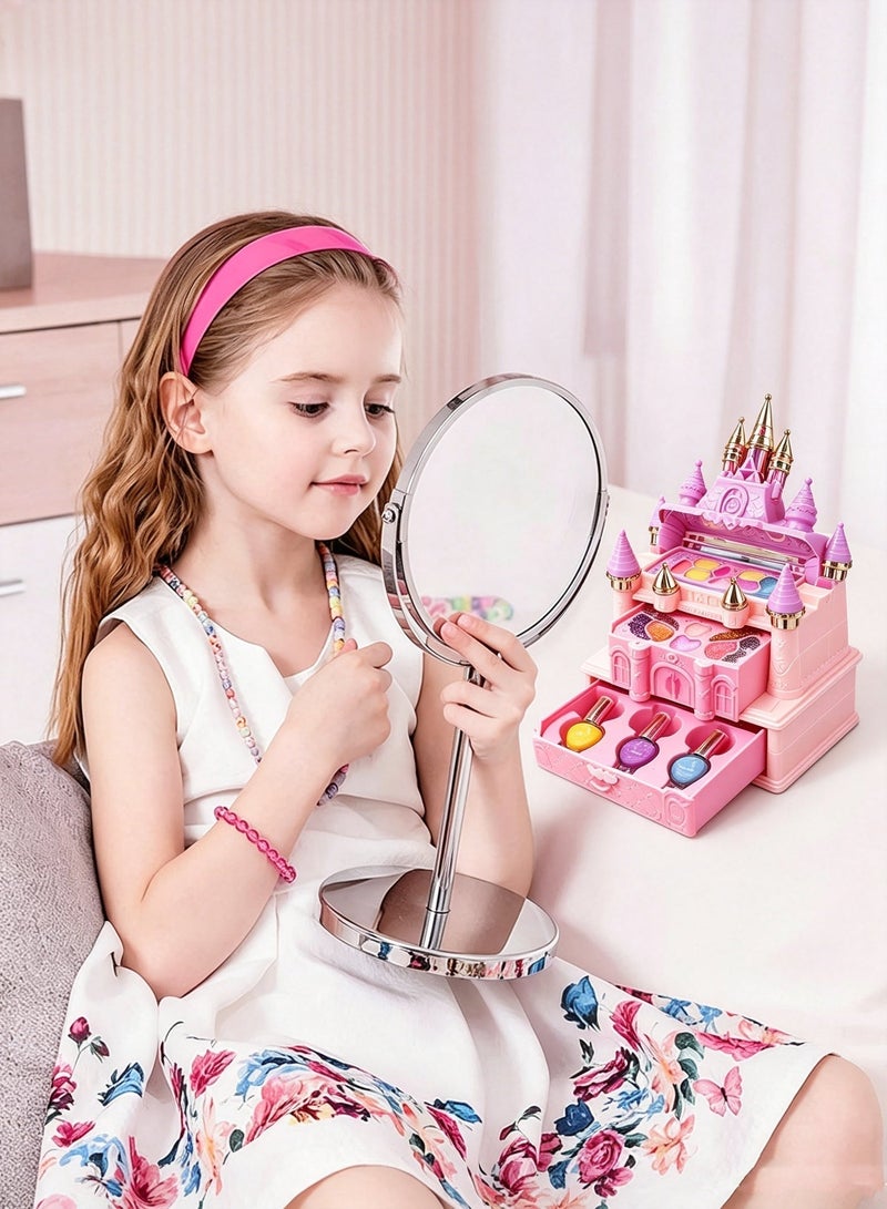 SUCITY Kids Makeup Sets for Girls Kids Makeup Sets for Girls 3+ Play Make Up Kit, Best Toys for Little Girl, Princess Toddler Kid Stuff, Ages 3-12 Year Old Girl Birthday Gifts(Castle） - Image 2