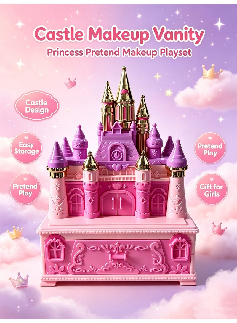 SUCITY Kids Makeup Sets for Girls Kids Makeup Sets for Girls 3+ Play Make Up Kit, Best Toys for Little Girl, Princess Toddler Kid Stuff, Ages 3-12 Year Old Girl Birthday Gifts(Castle） - Image 4