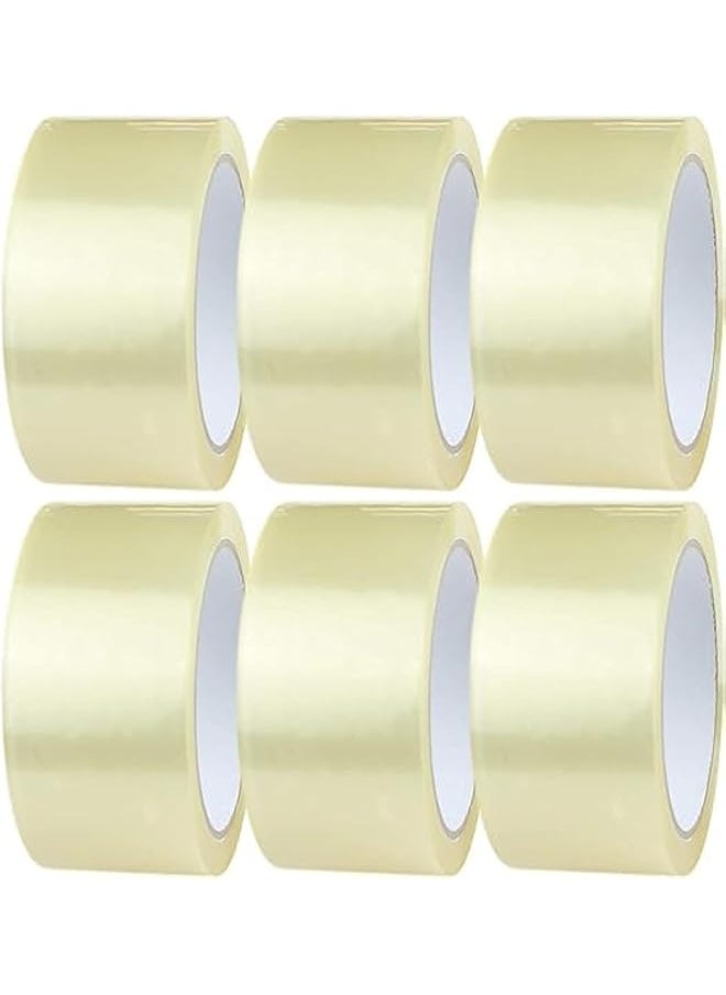 PROMASS - promass Clear Packing Tape - 2 Inches x 100 Yards | Strong Heavy Duty Packaging Tape for Sealing Parcel Boxes, Moving Boxes, Houses, Large Postal Bags, Office Supplies (6 Rolls) - Image 1