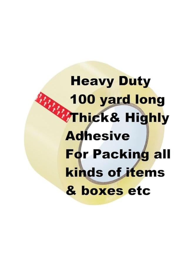 PROMASS - promass Clear Packing Tape - 2 Inches x 100 Yards | Strong Heavy Duty Packaging Tape for Sealing Parcel Boxes, Moving Boxes, Houses, Large Postal Bags, Office Supplies (6 Rolls) - Image 1
