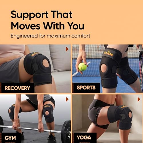 DOLTAS Knee Brace Pair – Compression Knee Cap for Men Pain Relief & Women – Knee Support for Men Gym, Running, Arthritis, Joint Pain, Injury Recovery | (BLACK) - Image 5