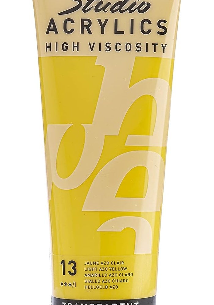 Pebeo Studio Acrylics High Viscosity Fine Acrylic Paint - 250 ml Tube in Light Azo Yellow - Image 1