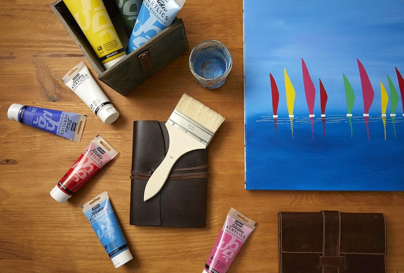 Pebeo Studio Acrylics High Viscosity Fine Acrylic Paint - 250 ml Tube in Light Azo Yellow - Image 5