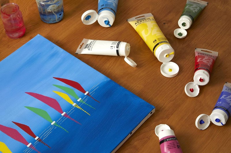 Pebeo Studio Acrylics High Viscosity Fine Acrylic Paint - 250 ml Tube in Light Azo Yellow - Image 4