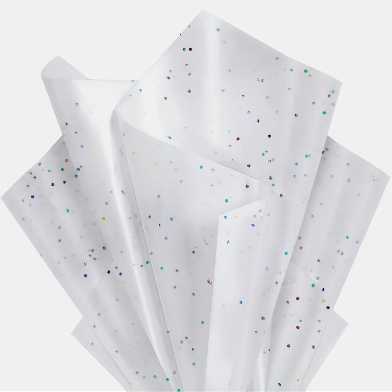 Ueerdand White Glitter Tissue Paper for Gift Bags 36 Sheets 14x20 Inch - Recyclable Wrapping Paper for Weddings, Birthdays, Party & Festival Decorations DIY Craft Supplies - Image 1