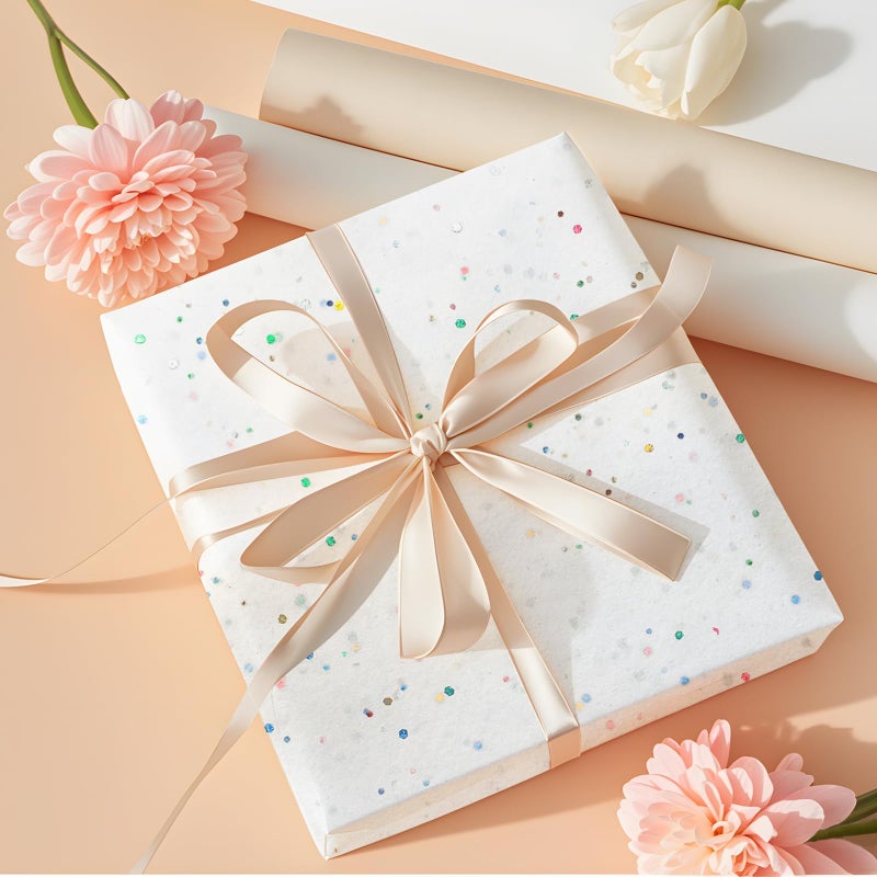 Ueerdand White Glitter Tissue Paper for Gift Bags 36 Sheets 14x20 Inch - Recyclable Wrapping Paper for Weddings, Birthdays, Party & Festival Decorations DIY Craft Supplies - Image 2