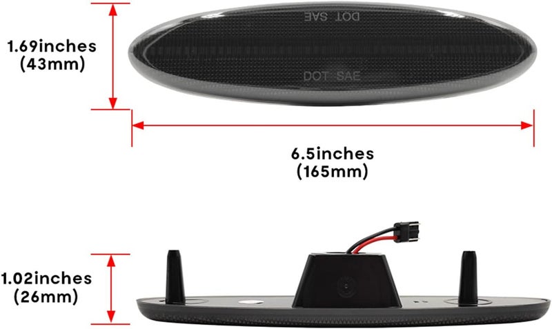 znakeauto 2X Smoked Lens LED Rear Fender Red Side Marker Light for Chevrolet Corvette C5 Z06 (1997-2004) - Image 3