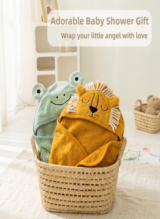 SEVDO 2 Pack Hooded Baby Towels, 100% Cotton, 35"x35" Hooded Towels - Image 4