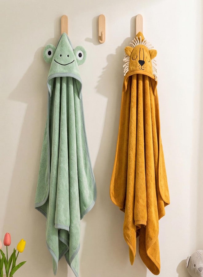 SEVDO 2 Pack Hooded Baby Towels, 100% Cotton, 35"x35" Hooded Towels - Image 5