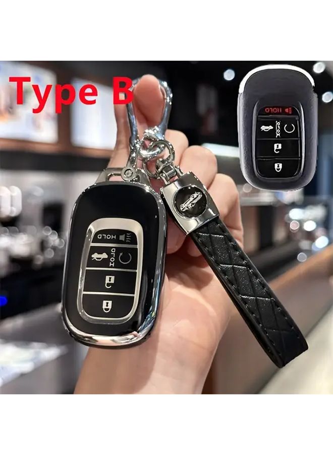 غطاء مفتاح سيارة أرجواني لهوندا سيفيك أكورد CR-V بايلوت مع حبل تعليق - Image 1