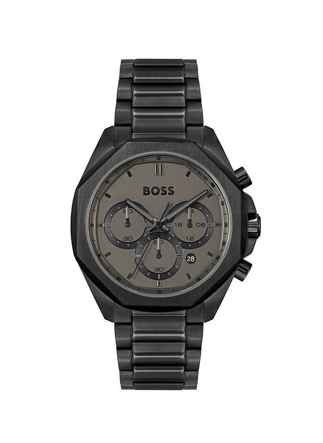 HUGO BOSS - Men Chronograph Round Shape Stainless Steel Wrist Watch 44 mm - Image 1