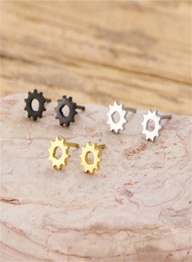 مجموعة أقراط RLHRNDE المكونة من 6 أزواج بتصميم ستيمبانك للرجال والنساء، أقراط قوطية مخصصة لأدوات السيارات الكهربائية، أقراط ميكانيكية، أقراط مرصعة، مجوهرات هدايا لحفلات الهالوين التنكرية (معدات) - Image 5