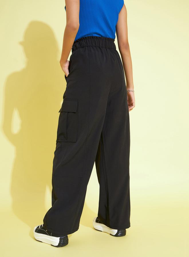 SASSAFRAS Black Side Pockets Parachute Cargos - Image 4