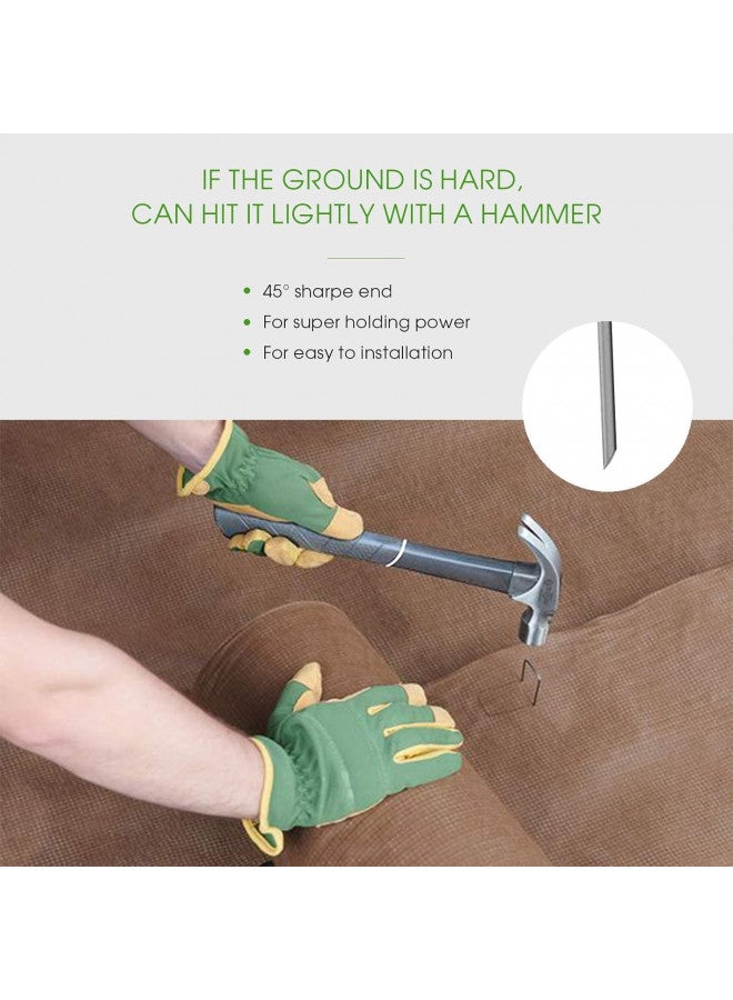 UPMCT 12 Inch Galvanized Garden Landscape Staples Stakes, 25 50 100 PCS Anti-Rust Garden Staples U-Shaped Landscape Pins for Secure Lawn Fabric (25, 12 Inch) - Image 2