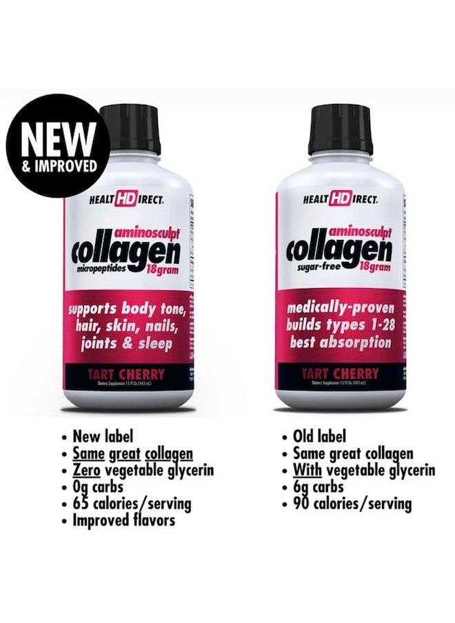 Health Direct - HEALTH DIRECT AminoSculpt Sugar-Free Collagen Supplement - High Potency Medical-Grade Protein for Hair, Skin, Nails & Joints, Grass-Fed, Non-GMO, Liquid Collagen - Tart Cherry - 30 Fl Oz - Image 1
