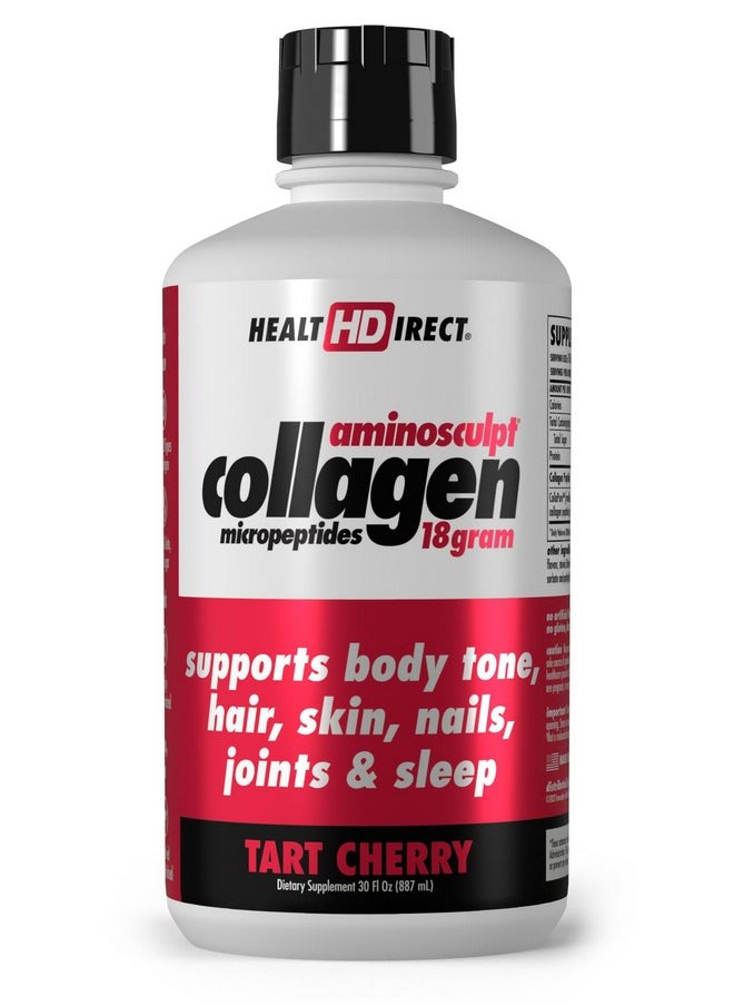 Health Direct - HEALTH DIRECT AminoSculpt Sugar-Free Collagen Supplement - High Potency Medical-Grade Protein for Hair, Skin, Nails & Joints, Grass-Fed, Non-GMO, Liquid Collagen - Tart Cherry - 30 Fl Oz - Image 1