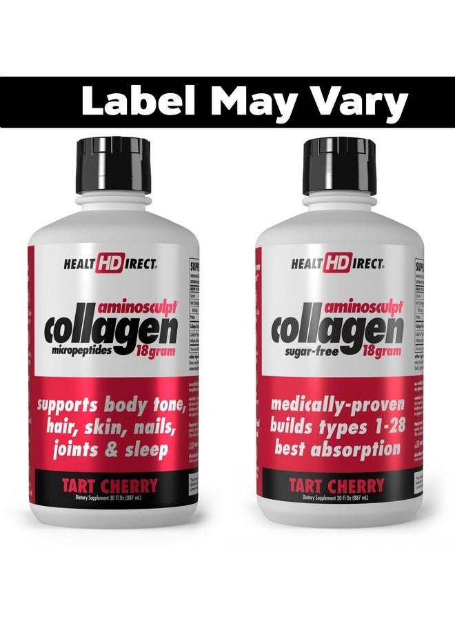 Health Direct - HEALTH DIRECT AminoSculpt Sugar-Free Collagen Supplement - High Potency Medical-Grade Protein for Hair, Skin, Nails & Joints, Grass-Fed, Non-GMO, Liquid Collagen - Tart Cherry - 30 Fl Oz - Image 1