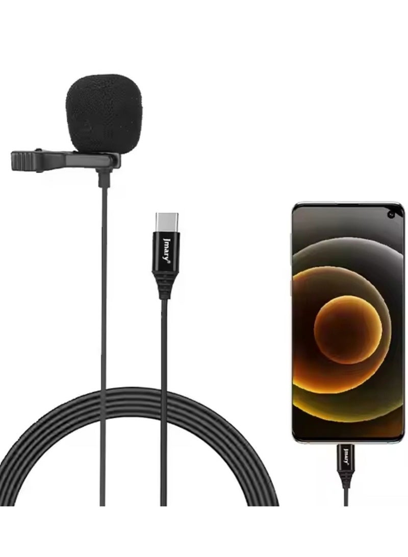 Jmary MCR2 Professional Type C Interface lapel mic 3.5mm micro type Mic Mobile Phone PC voice lavalier microphone - Image 1