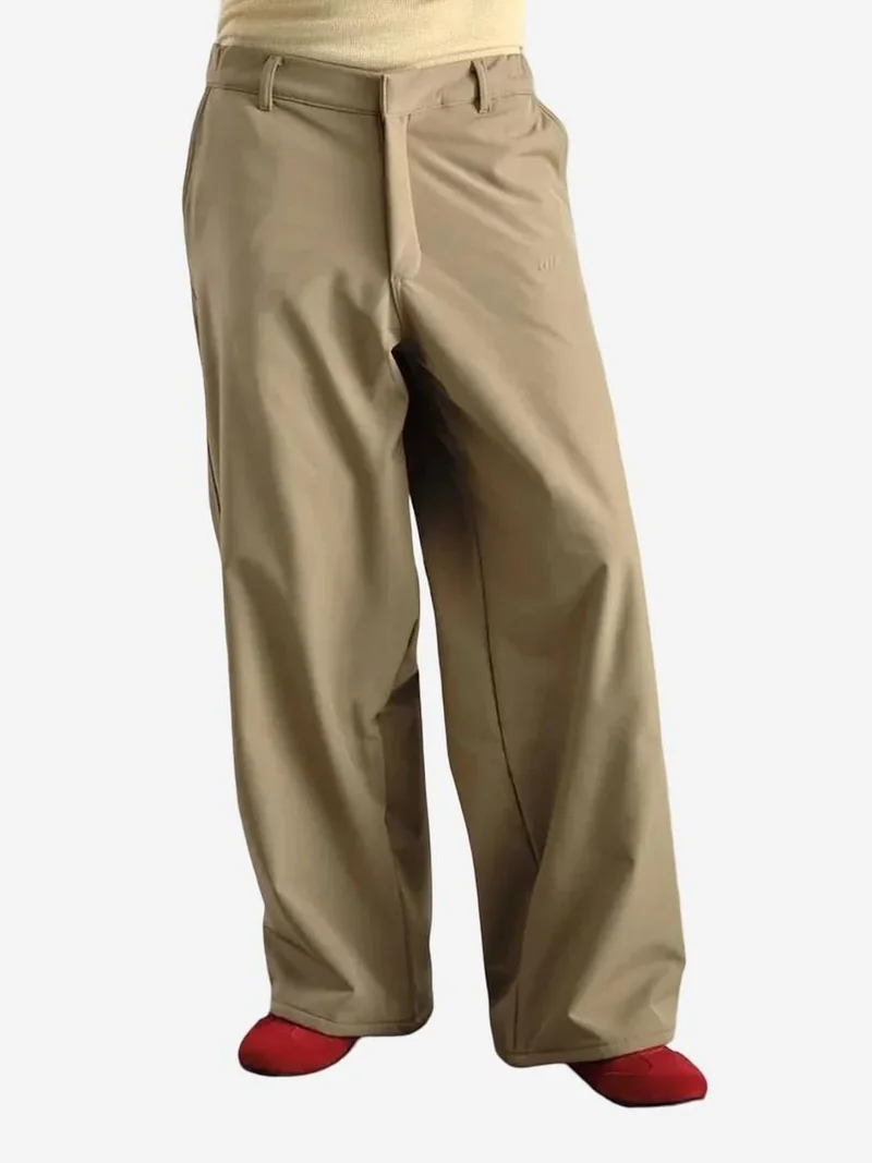 GIESTO Wide Leg Gabardine Pants with Pocket