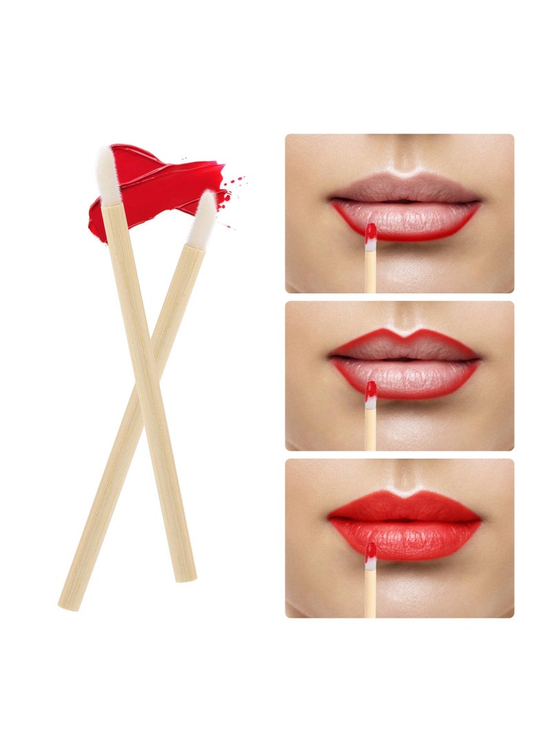 Disposable Bamboo Handle Lip Brushes, Lipstick Lip Gloss Wands Applicator Makeup Tool, for Applying Lip Gloss, Lipstick, Concealer, Etc. Not Easy to Break, Easy to Carry(100Pcs ) - Image 4
