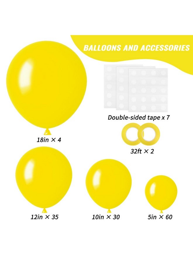 RUBFAC 129pcs Yellow Balloons Different Sizes 18 12 10 5 Inch Latex Balloon Garland Arch Kit for Masquerade Party Decoration Gender Reveal Graduation Anniversary Baby Shower Party Supplies - Image 2