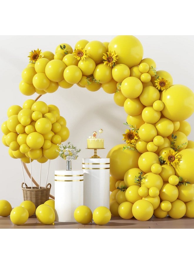 RUBFAC 129pcs Yellow Balloons Different Sizes 18 12 10 5 Inch Latex Balloon Garland Arch Kit for Masquerade Party Decoration Gender Reveal Graduation Anniversary Baby Shower Party Supplies - Image 1