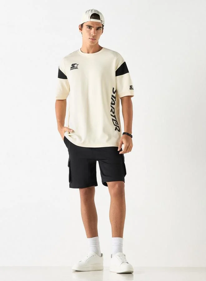 ستارتر شورت برباط إغلاق وجيوب وطبعات