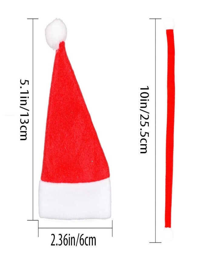 Jolbndcv 30PCS Christmas Santa Hats Silverware Holders Mini Santa Hat Cup Bottles Cover with Scarf for Christmas Xmas Table Dinnerware Candy Wine Bottle Holders - Image 2