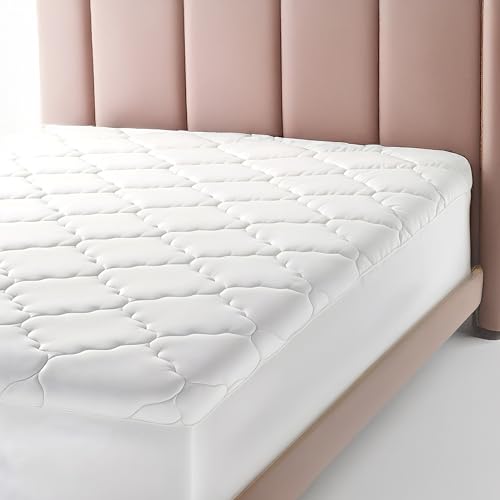 Micropuff Fitted Mattress Pad - Full XL Size (54" x 80") Mattress Pad - Soft and Comfortable Fitted Mattress Protector - Mattress Cover Stretches 12 to 15 Inches Deep - Easy to Wash - Image 1