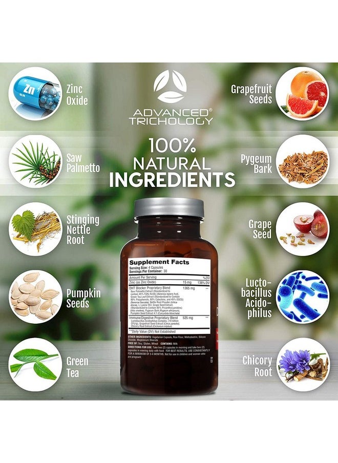 Advanced Trichology - Dht Blocker Hair Growth Supplement For Genetic Thinning For Men And Women ; Approved* By American Hair Loss Association ; Guaranteed Backed By 20 Years Of Experience In Hair Loss Treatment Clinics - Image 1