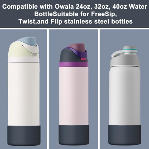 Affute Silicone Boot for Owala Water Bottle 40 oz, Anti-Slip Protective Sleeve for FreeSip/Twist/Flip Water Bottles, BPA Free, Bottom Bumper Cover Protects Water Bottles from Scratches(Dark blue) - Image 2