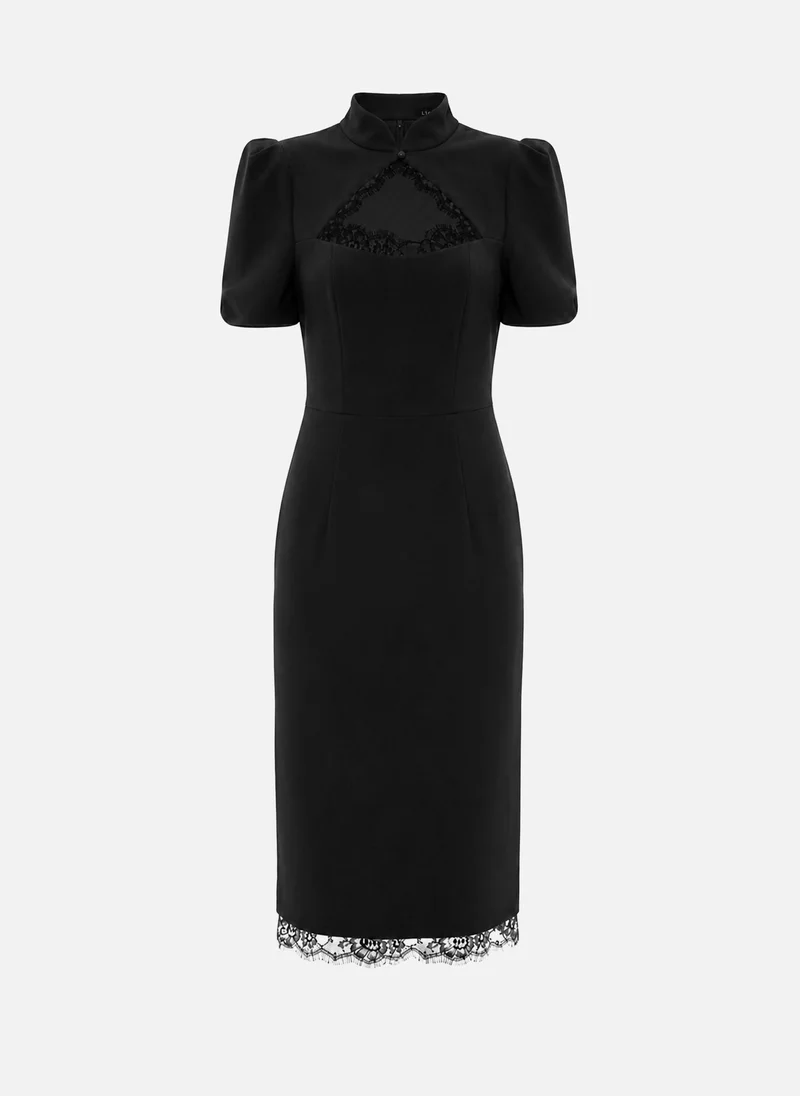 Lichi  Midi dress with a statement neckline and lace for Women | Best Price UAE