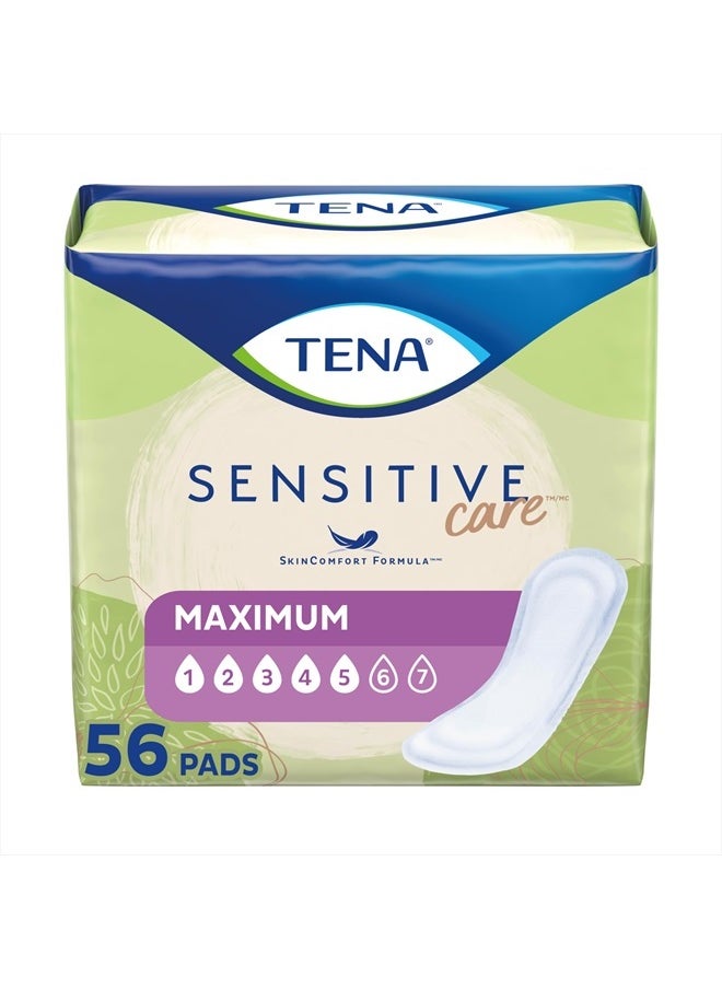Tena Tena Sensitive Care Maximum Absorbency Incontinence/Bladder Control Pad for Women, Regular Length, 56 Count  - Image 1