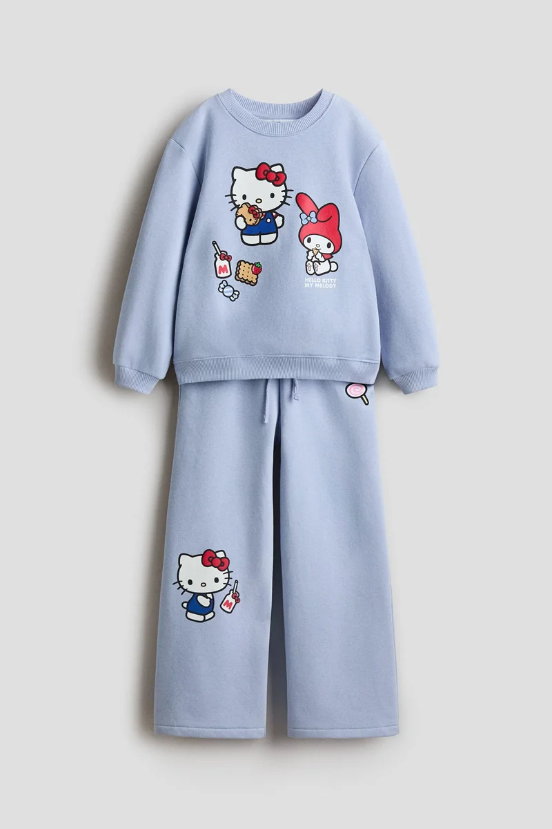 H&M 2-piece printed sweatshirt set