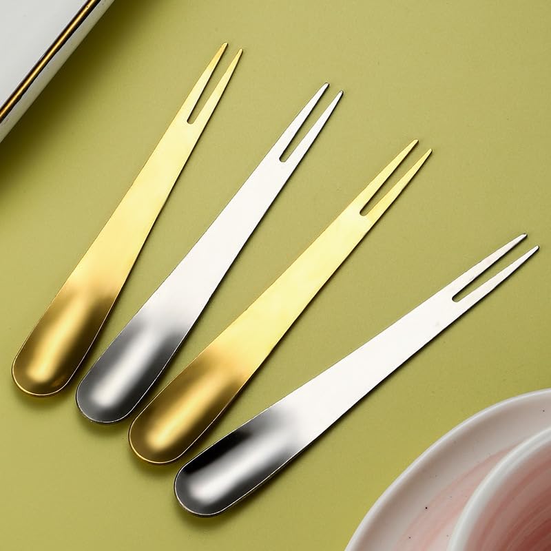12 Piece Silver Flatware Set Stainless Steel Forks And Spoons For Dessert Cake Salad - Image 5