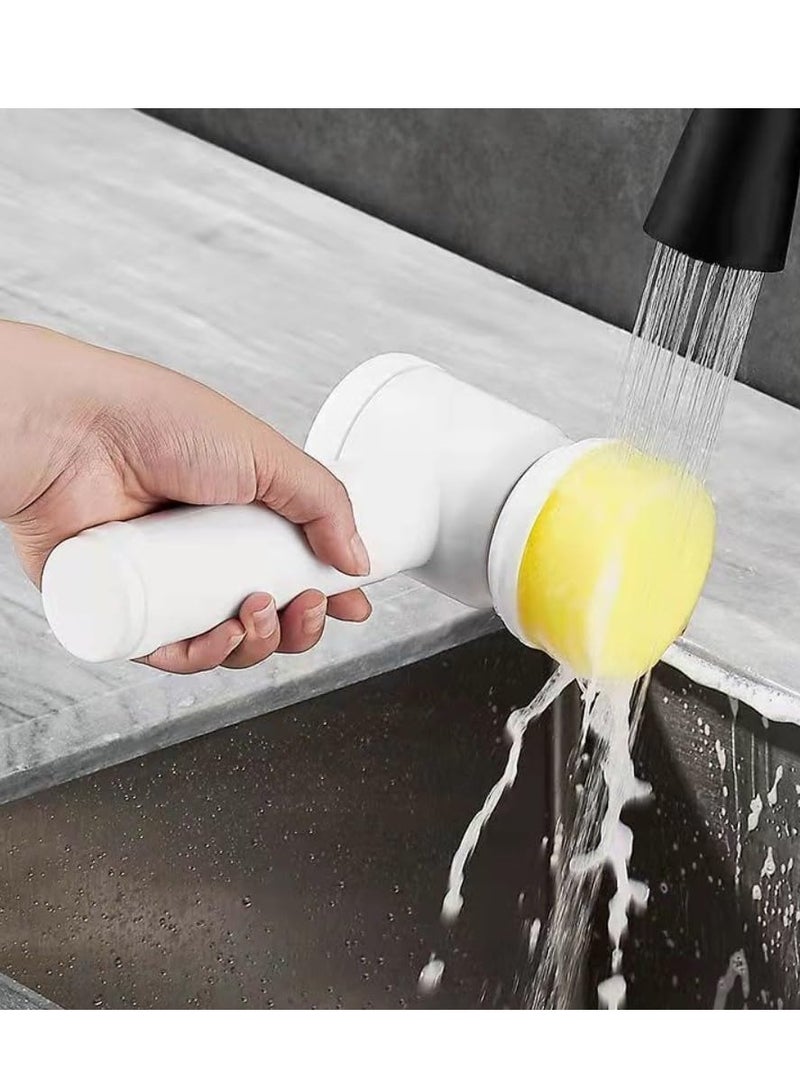 Portable Multi-Function Electric Cleaning Brush - Electric Spin Scrubber, 5 Replace Scrub Heads Multi-Functional Battery Powered Electric Cleaning Suit, for Kitchen Bathtub Shower Bidet - 5 in 1 - Image 2