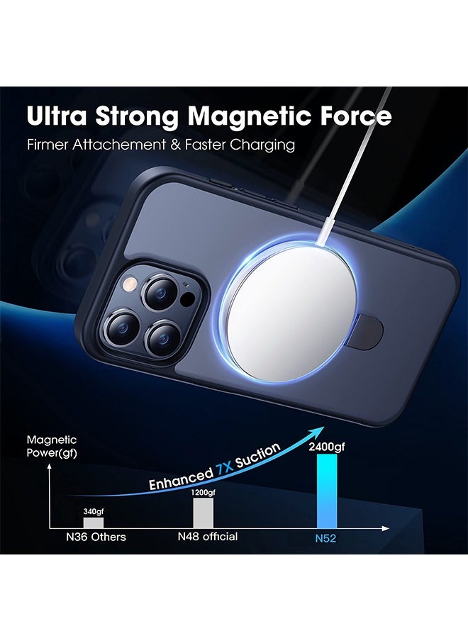 Generic - Compatible with iPhone 15 Pro Case with Invisible Magnetic O-Ring Stand  Translucent Case for iPhone 15 Pro 6.1" [Compatible with Mag-Safe][Great Grip Feeling], Black - Image 1
